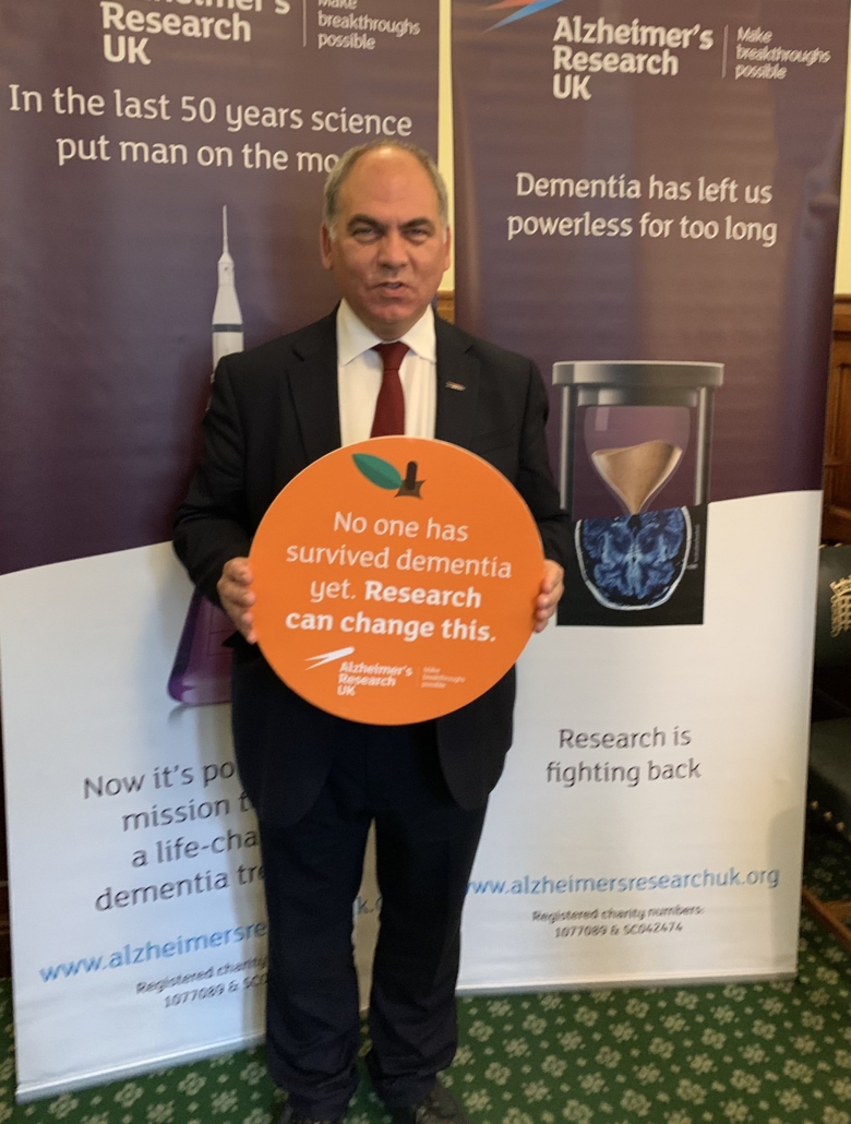 Bambos in Parliament with Alzheimer's Research UK