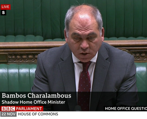 Bambos during Home Office questions