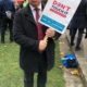 Bambos campaigning with Unite outside Parliament