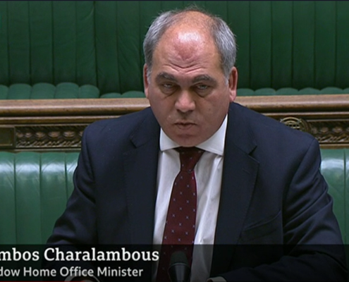 Bambos Charalambous speaking at the despatch box during the Nationality and Borders Bill debate