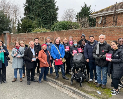 Bambos campaigning in Highfield
