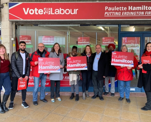 Bambos Charalambous campaigning in Erdington, Birmingham