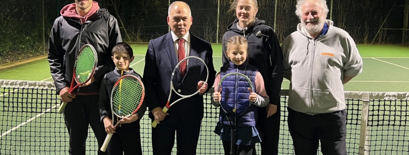 Bambos with coaches and juniors at Conway Tennis Club