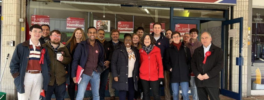 Bambos Charalambous MP campaigning in Erdington with Labour members during the by-election