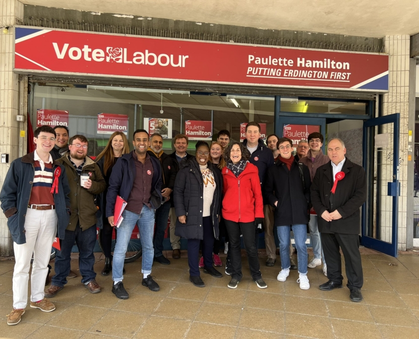 Bambos Charalambous MP campaigning in Erdington with Labour members during the by-election