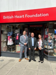 Bambos Charalambous MP visiting the British Heart Foundation shop in Palmers Green