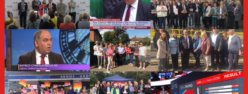 A collage of pictures from the 2017 election
