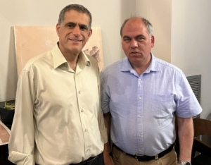Bambos Charalambous MP meeting Meretz MK Mossi Raz