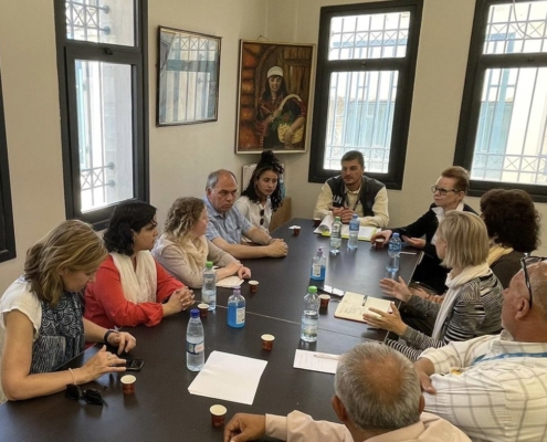 Bambos Charalambous MP visiting the Al Arroub refugee camp