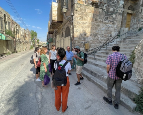 Bambos Charalambous MP hearing from former IDF soldiers in Hebron