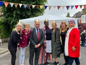 Bambos Charalambous MP celebrating the Jubilee with residents at the street party in Osborne Road