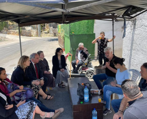 Bambos Charalambous MP meeting the residents of the Sheikh Jarrah district of East Jerusalem