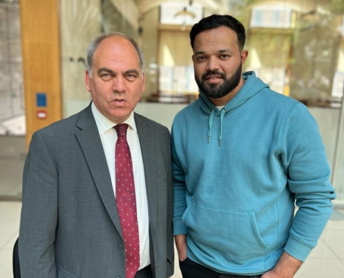 Bambos Charalambous MP with Azeem Rafiq in Parliament