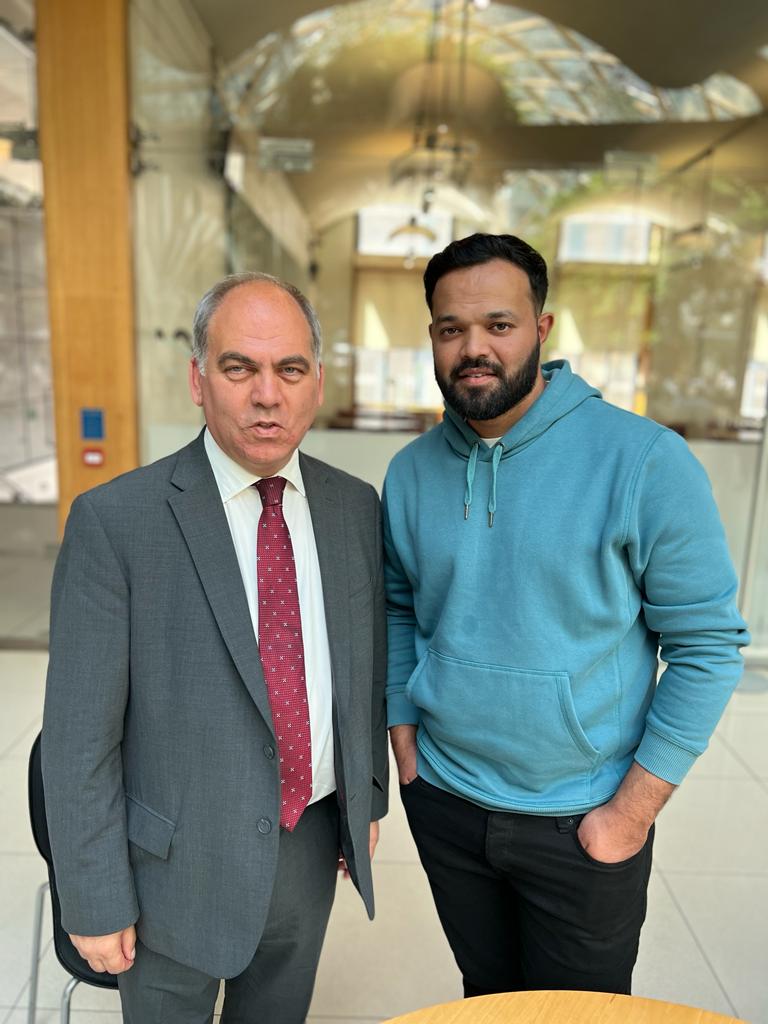 Bambos Charalambous MP with Azeem Rafiq in Parliament