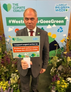 Bambos Charalambous MP supporting the Climate Coalition in Parliament