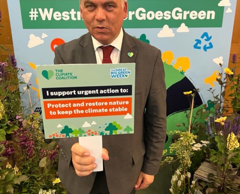 Bambos Charalambous MP supporting the Climate Coalition in Parliament