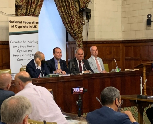 Bambos Charalambous MP speaking at the APPG for Cyprus event in Parliament