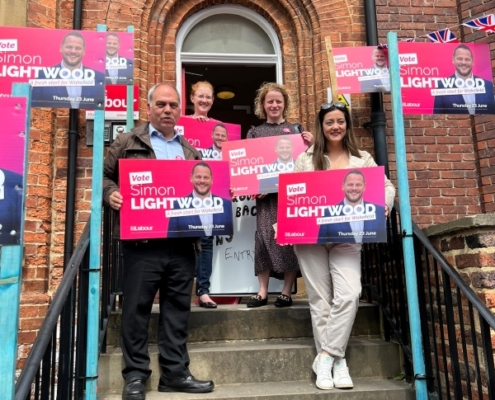 Bambos Charalambous MP with Holly Lynch MP, Olivia Blake MP and Sarah Owen MP in Wakefield