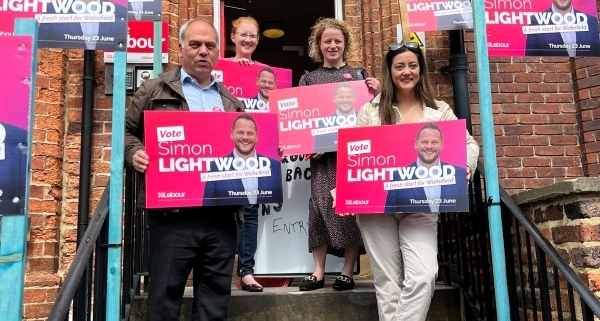 Bambos Charalambous MP with Holly Lynch MP, Olivia Blake MP and Sarah Owen MP in Wakefield