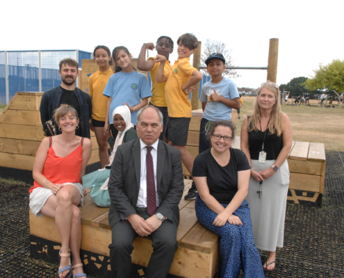 Bambos Charalambous MP visiting Tottenhall Recreation Ground to open the new play equipment