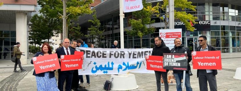 Bambos Charalambous MP at Labour Friends of Yemen's vigil for peace in Liverpool