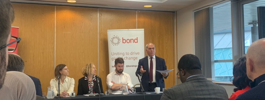 Bambos Charalambous MP speaking during Bond and Labour Foreign Policy Group's conference panel