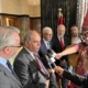 Bambos Charalambous MP speaking to reporters during visit to Morocco
