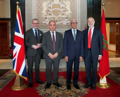 Bambos Charalambous MP pictured in the Kingdom of Morocco Parliament with Fabian Hamilton MP