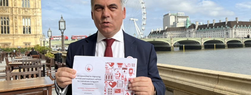 Bambos Charalambous MP supporting National Thalassaemia Day in Parliament