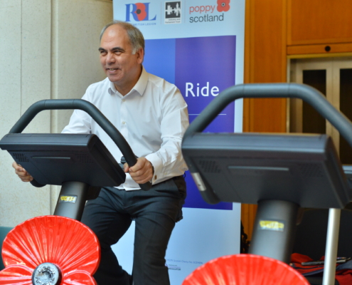 Bambos Charalambous MP taking part in this year's poppy ride with the Royal British Legion