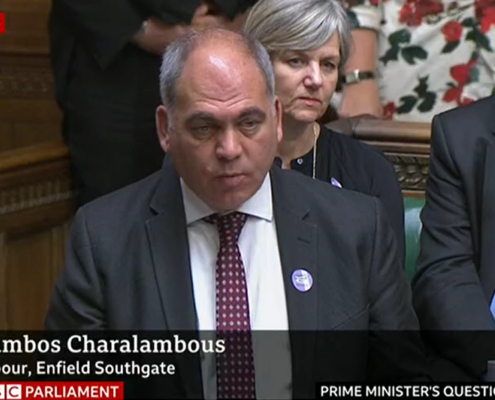 Bambos Charalambous MP PMQ to Dominic Raab