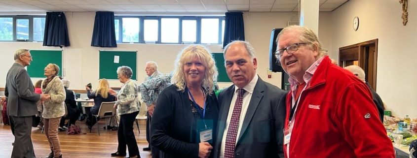 Bambos Charalambous MP with Mandi and Adrian at the Memory Lane Cafe and Carers Club