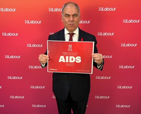 Bambos Charalambous MP supporting World Aids Day in Parliament