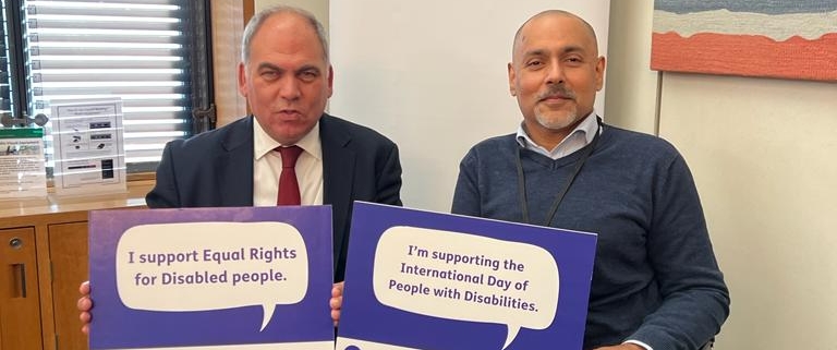 Bambos Charalambous MP supporting the Disability Rights UK event ahead of International Day of Persons with Disabilities