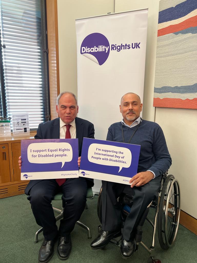 Bambos Charalambous MP supporting the Disability Rights UK event ahead of International Day of Persons with Disabilities