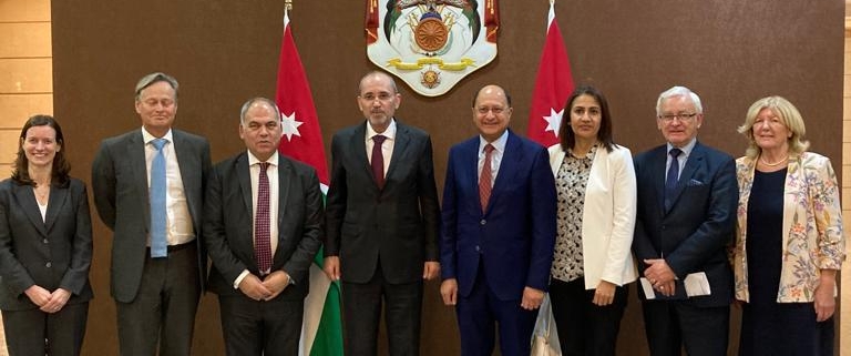 Bambos Charalambous MP alongside a delegation of UK MPs meeting with the Jordanian Foreign Minister