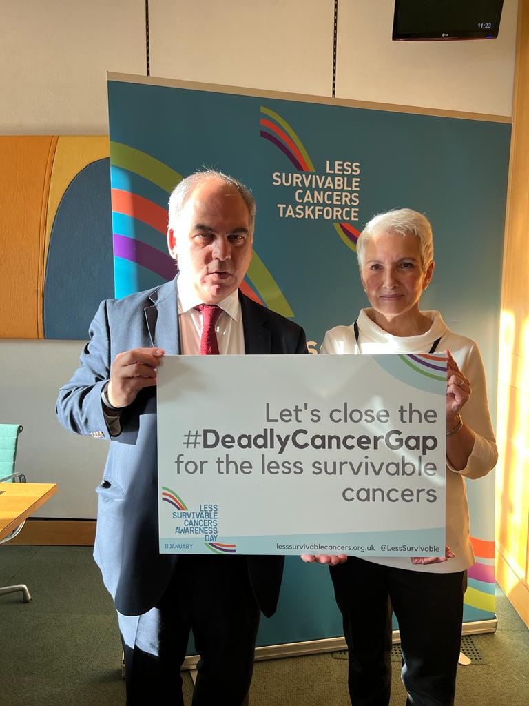 Bambos Charalambous MP and Monica from Liver Trust in Parliament to mark Less Survivable Cancers Awareness Day