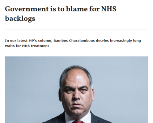 Government is to blame for NHS backlogs