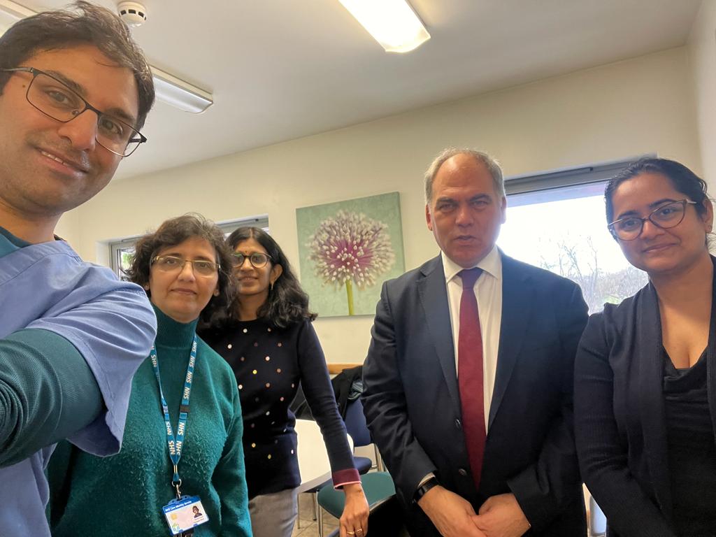 Bambos Charalambous MP and staff at Winchmore Hill Practice