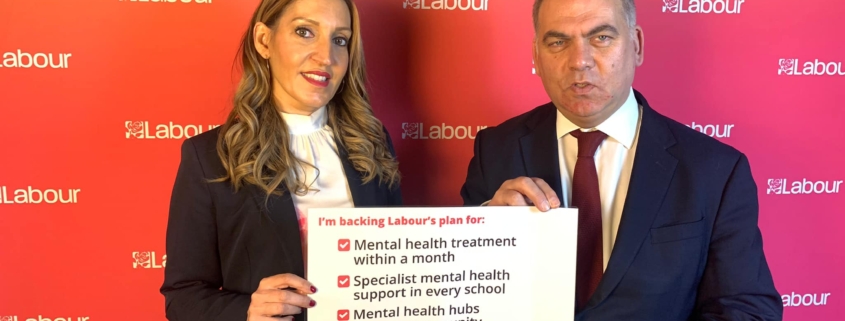 Bambos Charalambous MP and Dr Rosena Allin-Khan MP supporting Labour's plan to transform mental health services in the UK