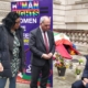 Bambos Charalambous MP, Catherine West MP and Janet Daby MP visiting Vahid Beheshti outside the Foreign Office