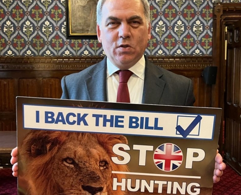 Bambos Charalambous MP supporting the Ban Trophy Hunting Bill