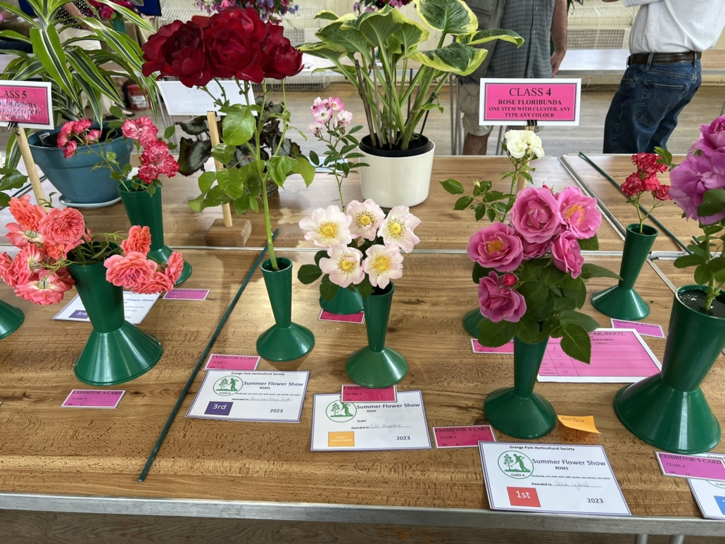 Bambos Charalambous MP attending the Grange Park Horticultural Society Summer Show with some of the entries pictured